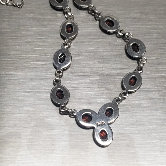 Vintage Garnet Necklace in 925 Silver - Picture 7 of 7